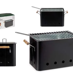 BARBACOA PORTATIL RECTANGULAR CON ASAS COLOR NEGRO