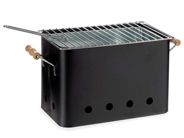 BARBACOA PORTATIL RECTANGULAR CON ASAS COLOR NEGRO - Imagen 3