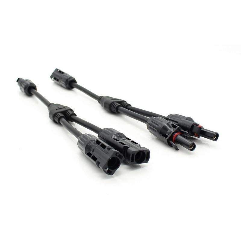 PAR CONECTORES MC4 EN Y CON CABLE (CONEXION DOS PANELES EN PARALELO)